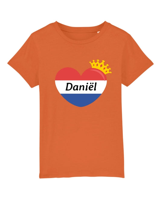 Hart met kroon - Koningsdag T-shirt - B&C - #E150 Kids