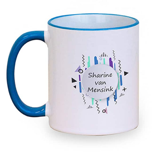 Gekleurde rand en oor mok