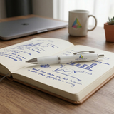 Focus balpen | Witte houder | Gekleurde grip